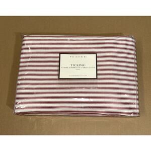 Pottery Barn Ticking Nappe Awning Stripe Umbrella Tablecloth 56x108 NEW